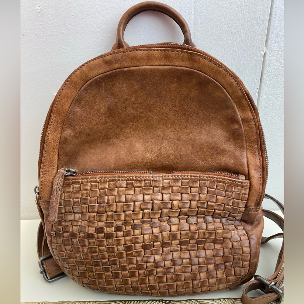Vilenca Holland Tan Leather Backpack Quiet Luxury Brand Boho Hippie Minimalist